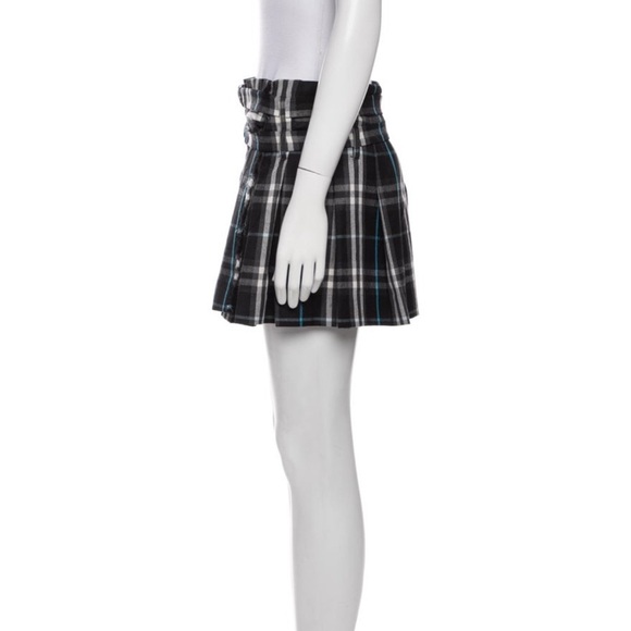 BURBERRY Vintage Fringe Tartan Check Wool Cashmere Flannel Mini Wrap Skirt Sz 8 - Picture 6 of 7